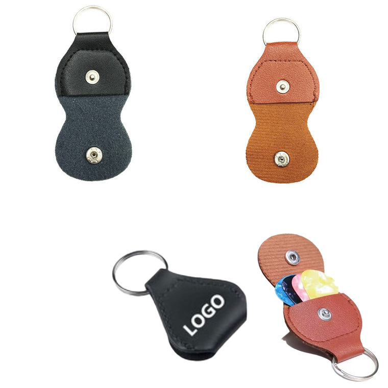 PU Leather Guitar Plectrums Bag with Keyring
