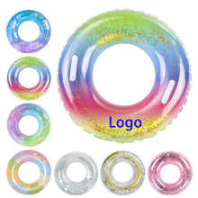 Sequined Rubber Inflatable Beach Pool Swim Ring With Handle