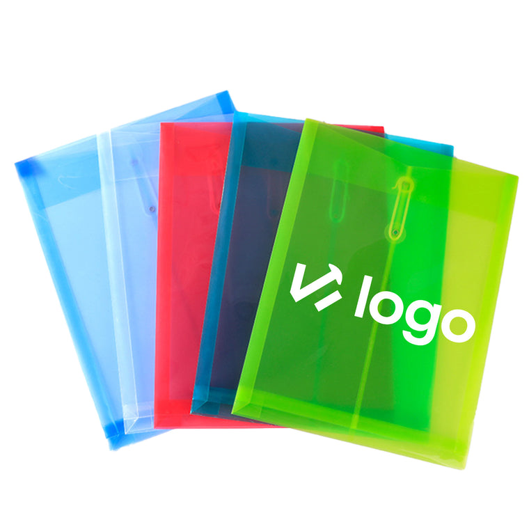 A4 Poly File Folders Tied Buckle-Transparent