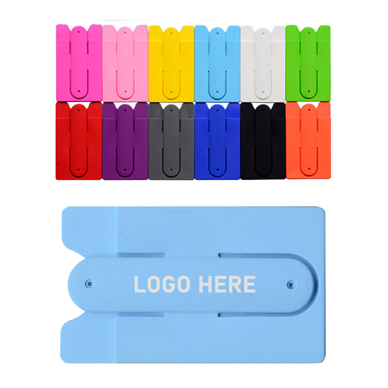 U-Shape Cell Phone Back Stick Silicone Card Holder Stand