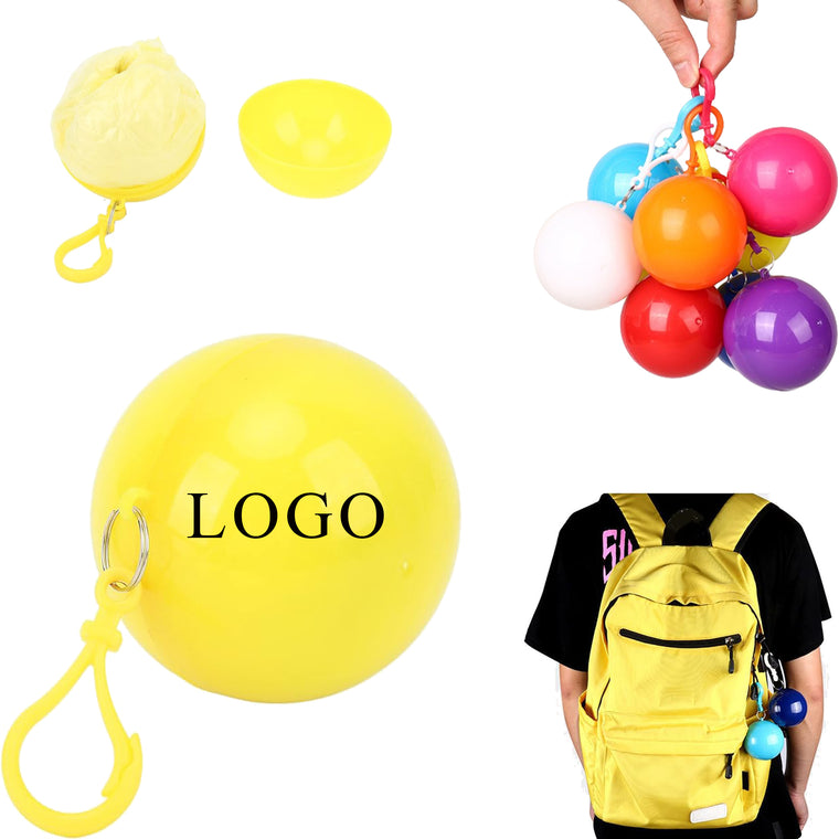 Portable Disposable Raincoat With Ball Key chain