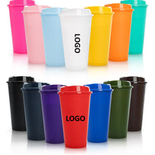 16 OZ PP Reusable Coffee Cups With Lids