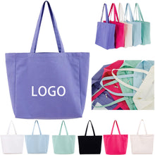 Zipper Large Capacity Canvas Tote Bag Shopper