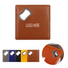 Pu Leather Drink Coaster With Bottle Opener