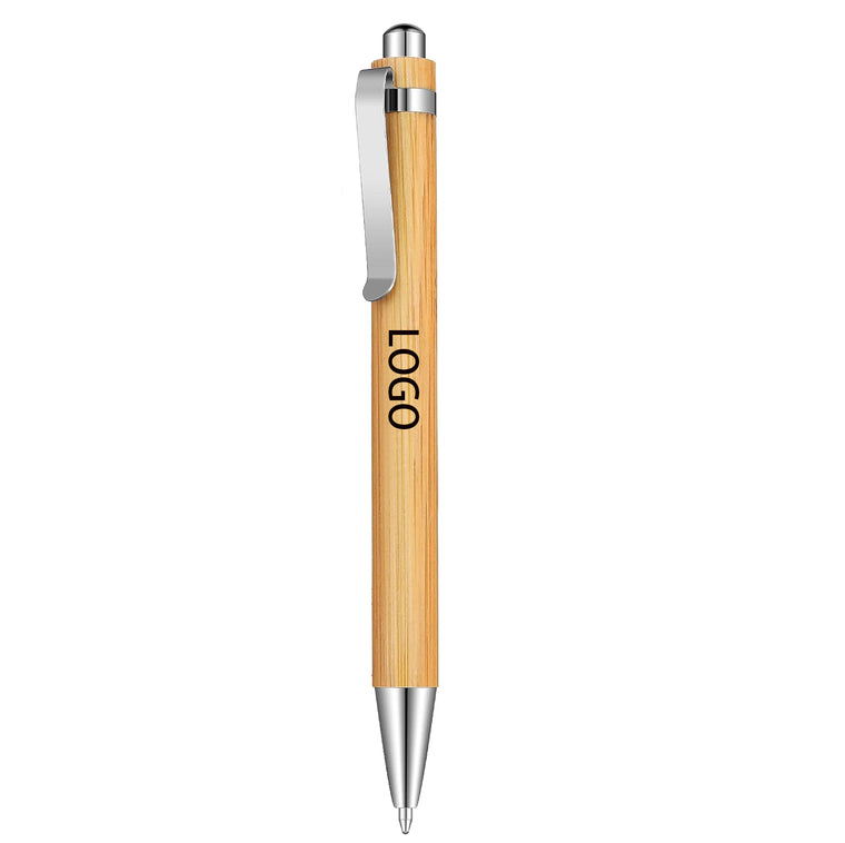 Bamboo Retractable Ballpoint Pen Black Ink