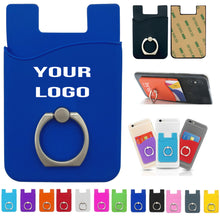 Silicone Mobile Phone Wallet Card Holder with Ring Stand