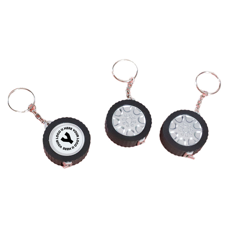 Tire Shape Measuring Tape Keychain