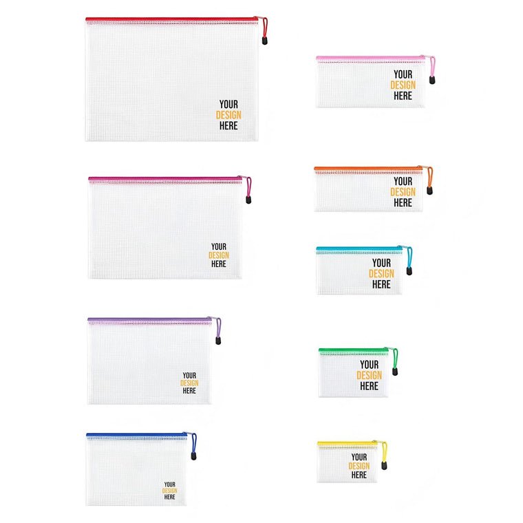 9-Pack Waterproof Zipper Document Bag Set In 8 Sizes