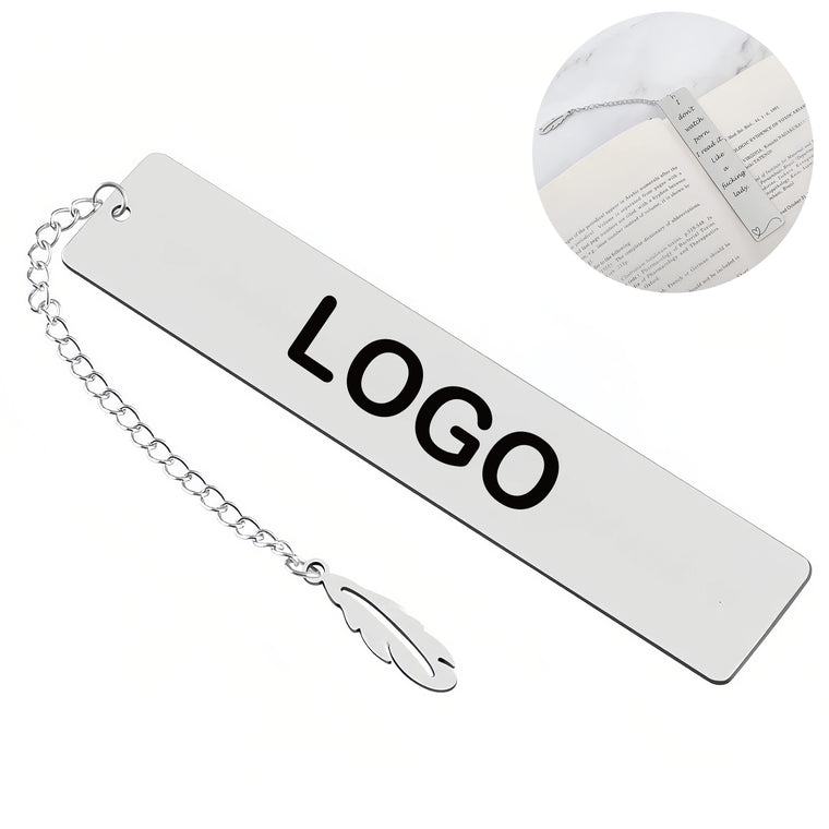 Metal Bookmark with Leaf Pendant