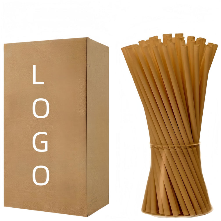 100 Pieces 8-inch Eco-friendly Sugarcane Material Straws