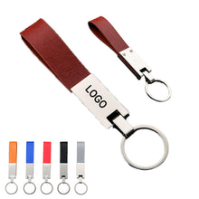 Colored Leather Metal Keychain