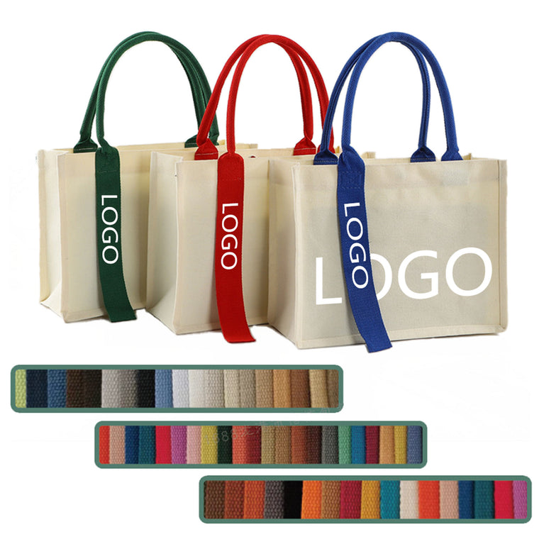 Canvas Bag With Ribbon Design