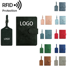 Pu Leather Luggage Tag Passport Set