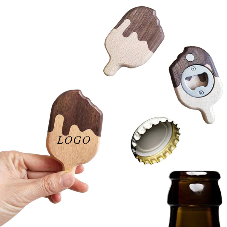 Ice Cream Wooden Magnet Bottle Opener