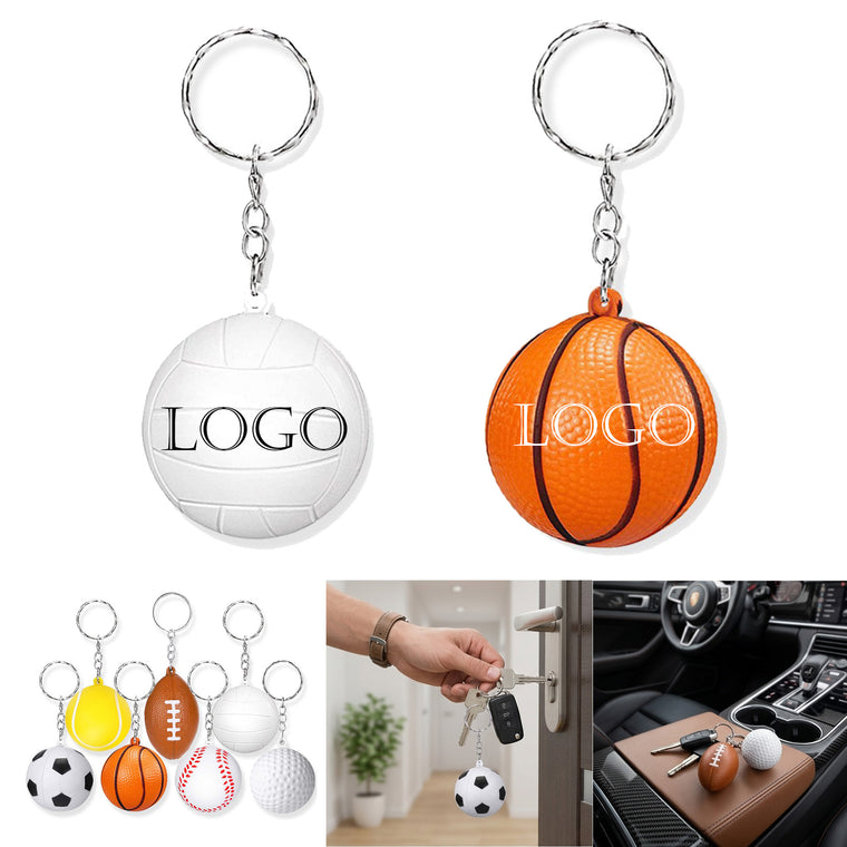 Stress Relief PU Ball Keychain