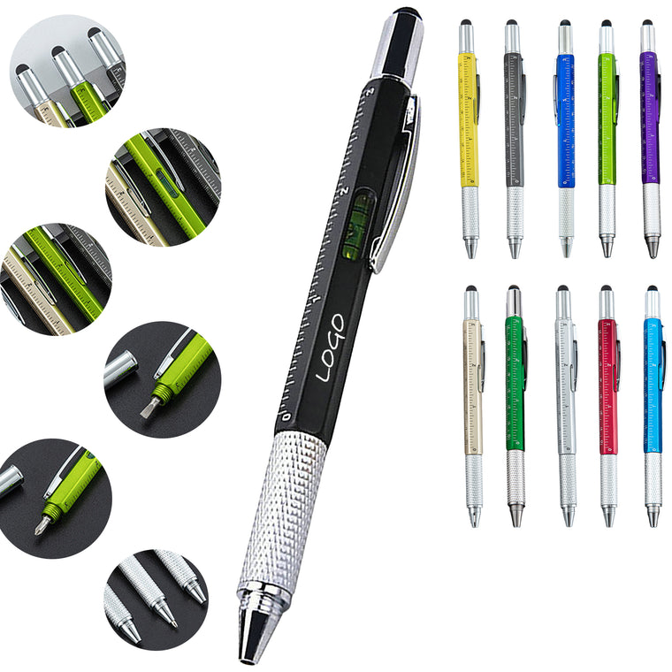 Multifunctional Tool Six-In-One Scale Ruler Ballpoint Pen