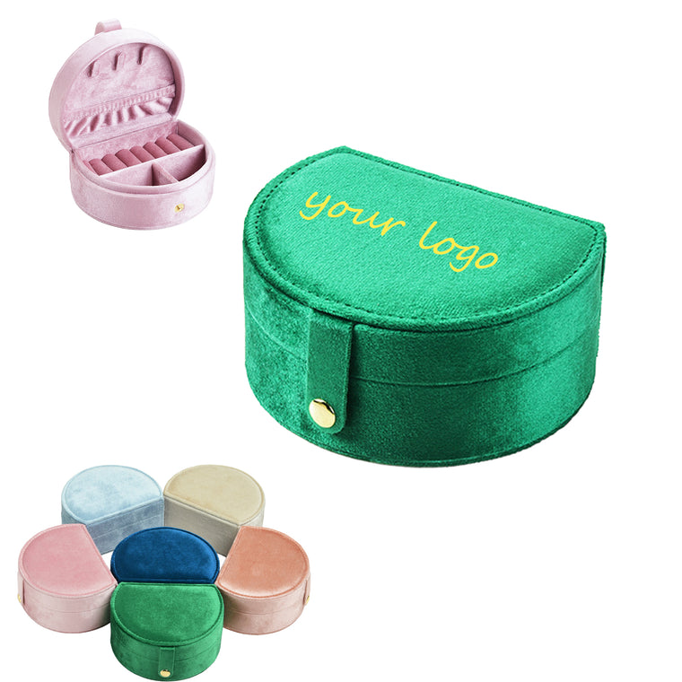 D-Shaped Velvet Jewelry Box