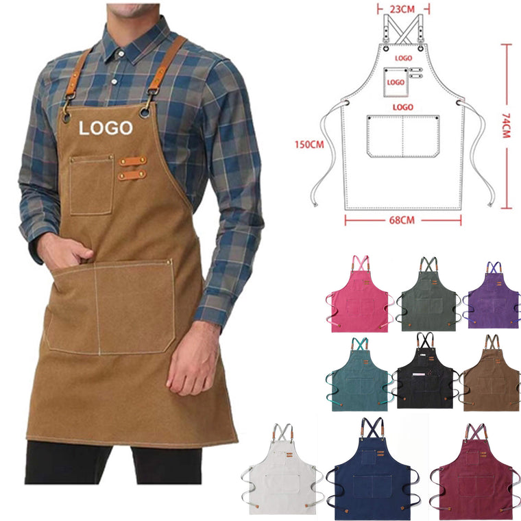 Cotton Canvas Cross Back Adjustable Apron