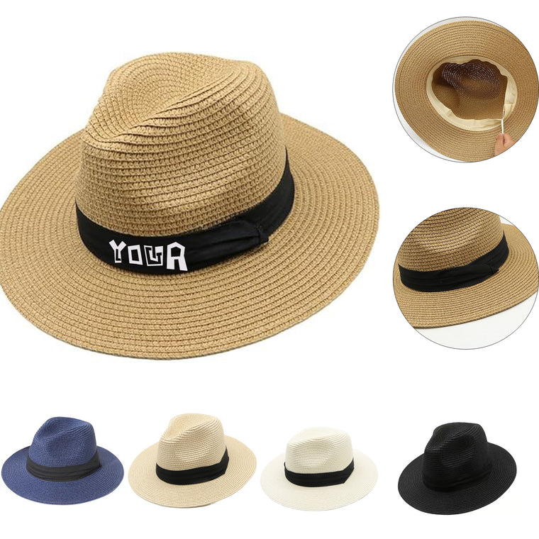 Wide Brim Straw Panama Roll Up Hat
