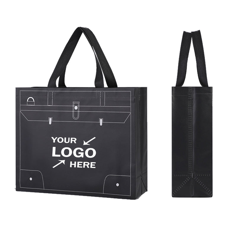 Black Novelty Laminated Non-Woven Shopping Tote