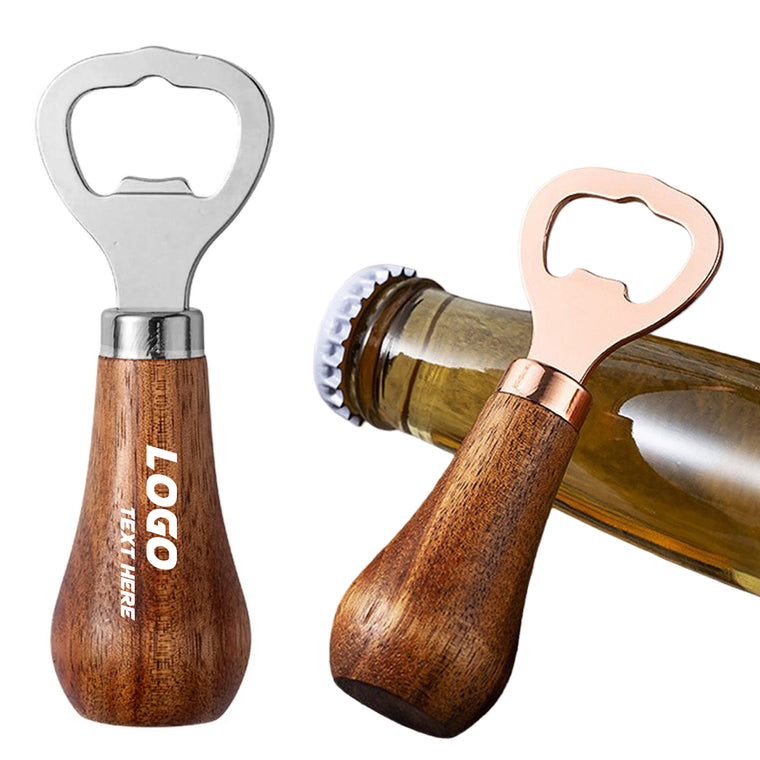 Stainless Steel Bottle Opener With Wooden Handle