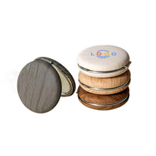 PU Wood Grain Makeup Mirror