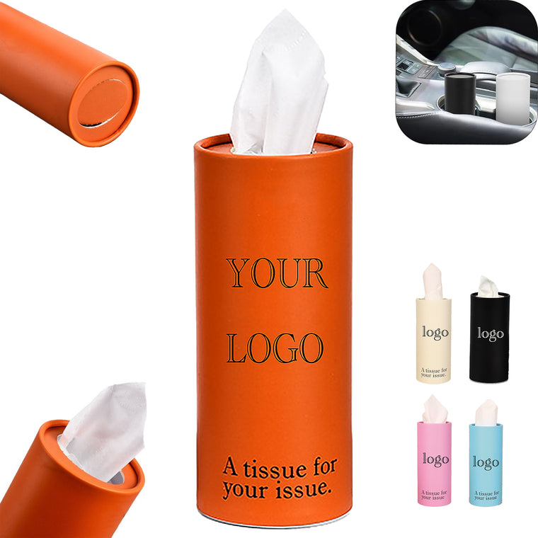 Portable Refillable Cylinder Car Tissue Boxes