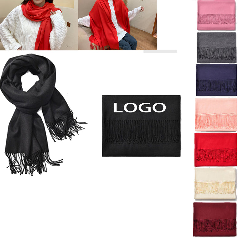 Long Pashmina Wrap Shawl Scarf w/Fringes