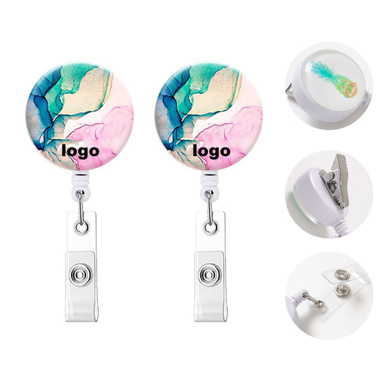 Crystal Glass Retractable Badge Holders