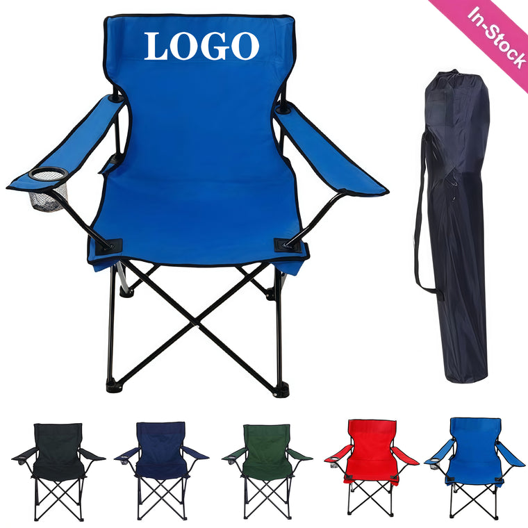 Folding Chair with Cup Holders & Carry Bag, Holds 280lbs