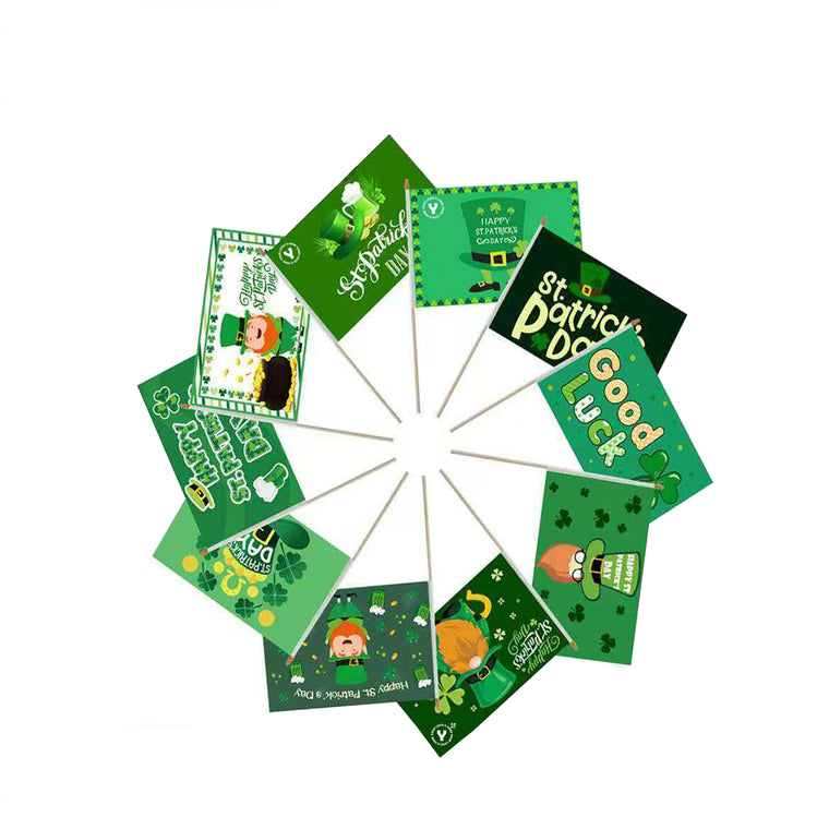 St. Patrick's Day Wooden Hand Waving Flag