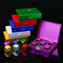 Portable Aluminum Alloy 5 Pcs Dice Game Set W/ Square Case