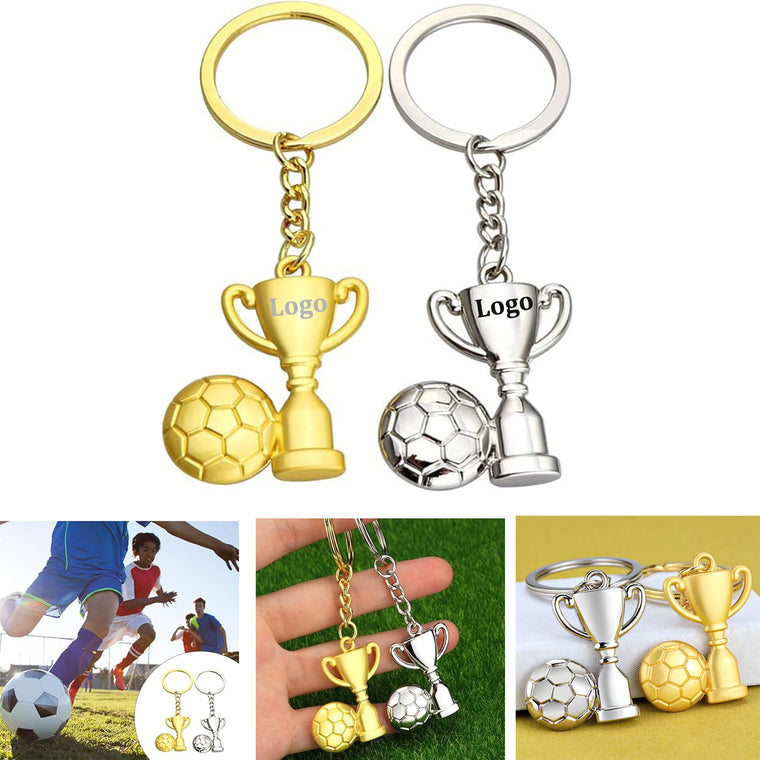 Football and Trophy Keyring