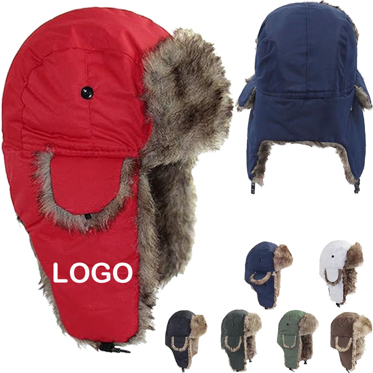 Warm Ear Flaps Winter Trapper Cap Trooper Aviator Hats