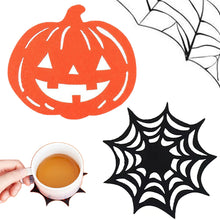 Felt Pumpkin Spider Web Coaster