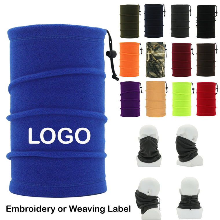Outdoor Fleece Warmer Neck Gaiter with Adjustable Drawstring
