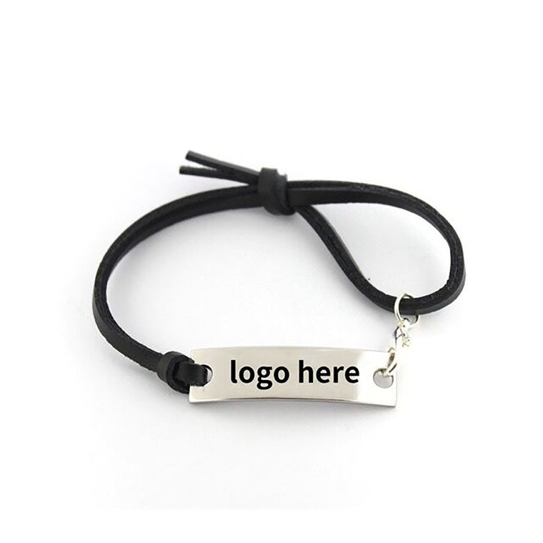 Leather Bracelet With Alloy Medal