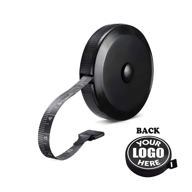 All Black Portable Round Measuring Tape, Retractable Design