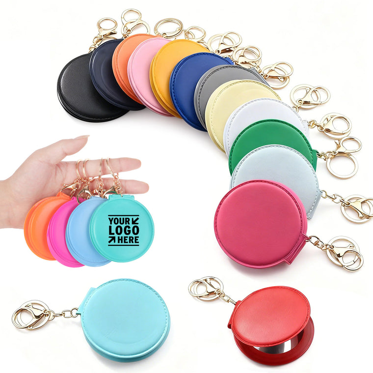 Round Compact Mirror Keychain