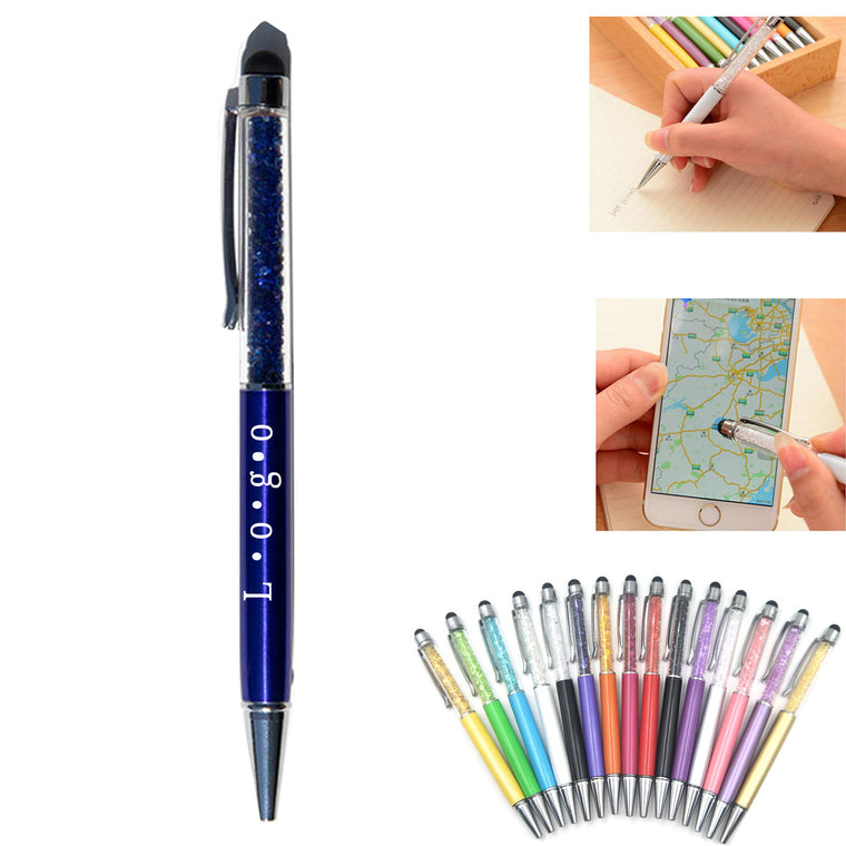 Crystal Stylus Ballpoint Pen – 2-in-1 Design