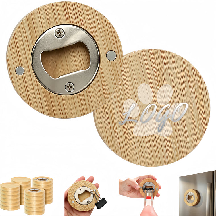 Natural Round Wooden Bottle Opener