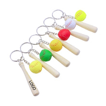 Portable Mini Wooden Baseball Bat And Baseball Keychain