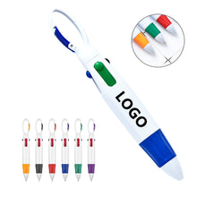 4-Color Carabiner Clip Ballpoint Pen