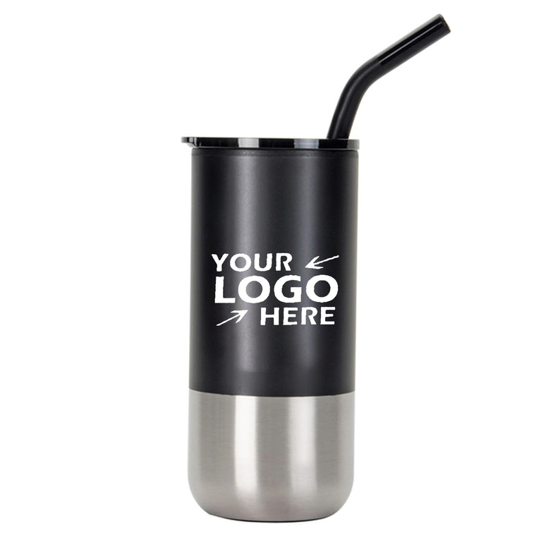 Full Color Insulated Custom Tumbler w/ Straw - 16 oz.