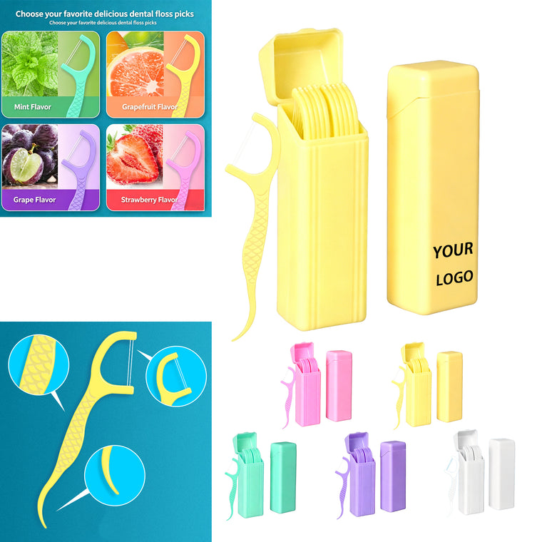Fruit Flavored Flip-Top Double-Ended Dental Floss Box (10pcs)
