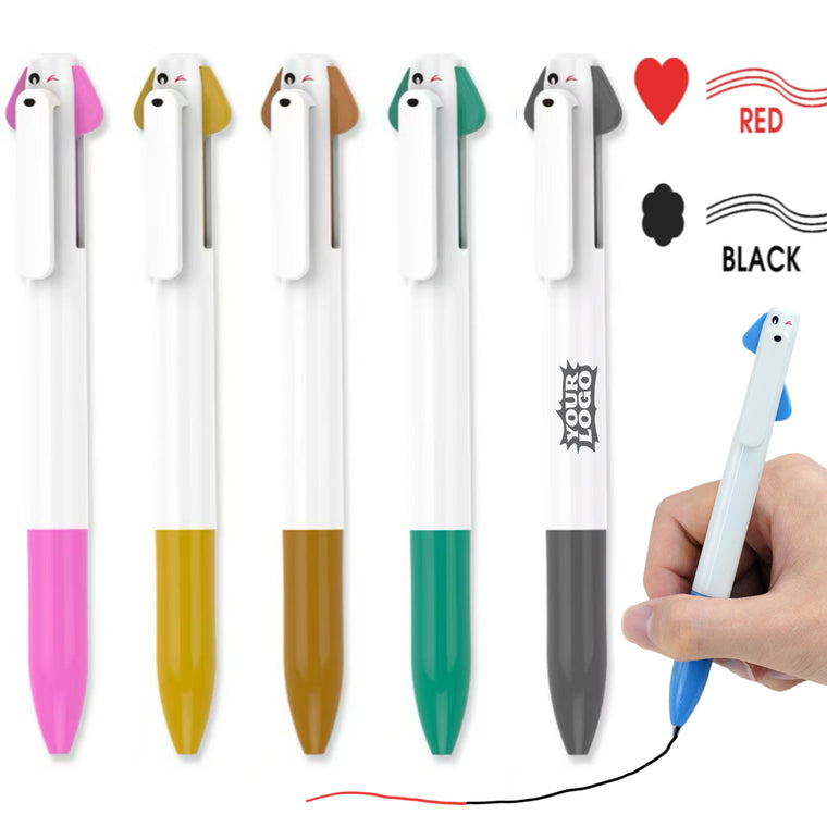 Cute Dog Clip Two-Color Ballpoint Pen