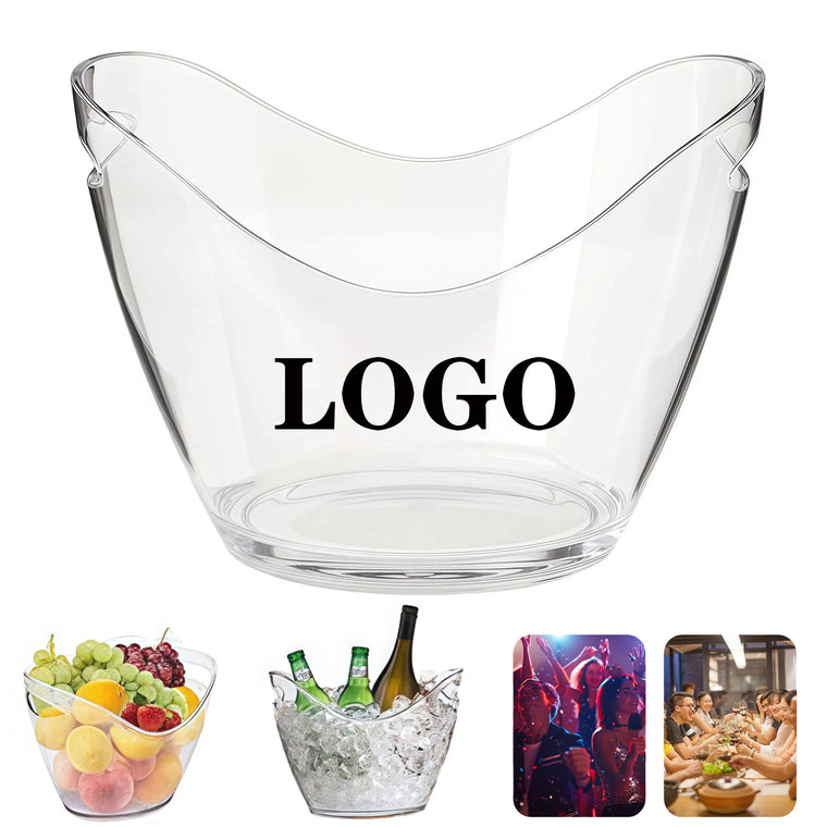 4L Clear Plastic Ice Bucket
