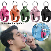 Portable PU Leather Asthma Inhaler Holder With Keychain