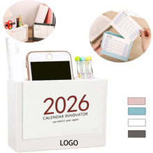 Desktop Business Calendar With Pen Holder And Storage Box