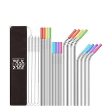 Set Of 16 Reusable Stainless Steel Straws
